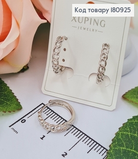 Серьги родовые, кольца с плетением, диаметр 1,8см, с англ. заcт. Xuping 180925 фото