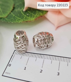 Кулон родованный, Шарм с вензелек диам. сред. 0,5см, высота. 1,5см, Xuping 18K 220223 фото