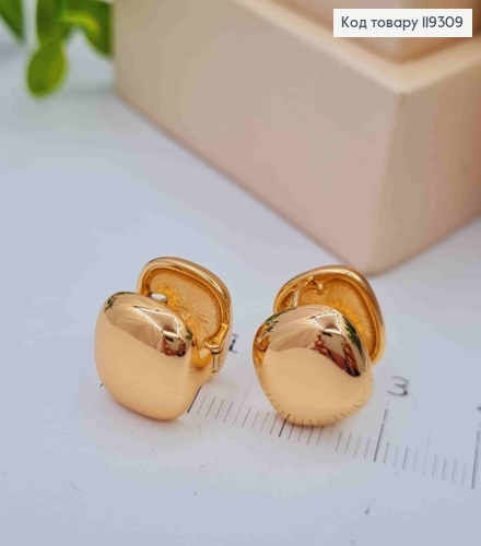 Серьги кольца "Квадратные", 1,2см, XUPING 18K 119309 фото 2
